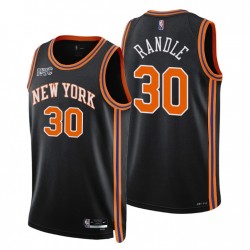 2021-22 New York Knicks Julius Randle # 30 Ciudad 75 aniversario Negro Camiseta