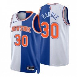 New York Knicks Split EDICIÓN JULIUS RANDLE No. 30 Royal Blanco 2021-22 Swingman Camiseta