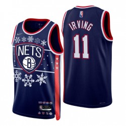 Brooklyn Nets 2021 NBA 75ª Navidad Kyrie Irving # 11 Navy Camiseta
