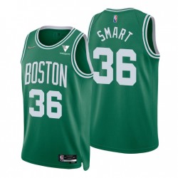2021-22 Boston Celtics Marcus Smart # 36 75 aniversario Diamante Kelly Green Swingman Camiseta Icono