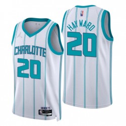 2021-22 Charlotte Hornets Gordon Hayward # 20 Asociación 75 Aniversario Blanco Camiseta