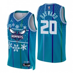 Charlotte Hornets 2021 NBA 75ª Navidad Gordon Hayward # 20 Azul Camiseta