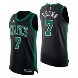Boston Celtics 2021-22 NBA 75th Jaylen Brown # 7 Auténtico Negro Camiseta Declaración