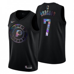 Indiana Pacers Malcolm Brogdon # 7 Iretecente Holográfico Camiseta Negro