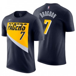 Indiana Pacers # 7 Malcolm Brogdon City Edición Camiseta de la Armada