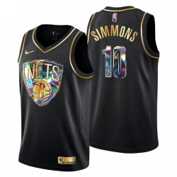Brooklyn Nets Ben Simmons # 10 Golden Edición NBA 75th Negro Swingman Camiseta