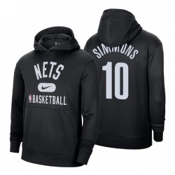 Brooklyn Nets No.10 Ben Simmons Spotlight Practice Pullover Hoodie Negro