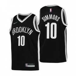 Brooklyn Nets Ben Simmons # 10 75 aniversario Negro Negro Juvenil Camiseta Icono