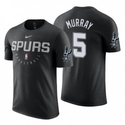 Hombres San Antonio Spurs # 5 DeJounte Murray Negro Práctica T-shirt