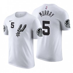 2018-19 Hombres Hombres San Antonio Spurs # 5 DeJounte Murray Obtenido EDICION BLANCO T-Shirt