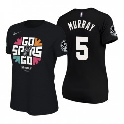 Mujeres San Antonio Spurs # 5 Playoffs de la NBA Límite DeJounte Murray Negro Equipo Mantra Camiseta