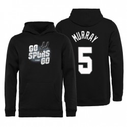 San Antonio Spurs Youth # 5 Negro de manga larga DeJounte Murray 2019 NBA Playoffs Hoodie