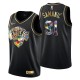 2021-22 New York Knicks Luka Samanic # 91 75 aniversario Golden Edición Negro Camiseta