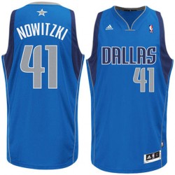 Dallas Mavericks # 41 Dirk Nowitzki Revolution 30 Swingman Azul Camiseta