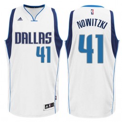 Dallas Mavericks # 41 Dirk Nowitzki New Swingman Blanco Camiseta