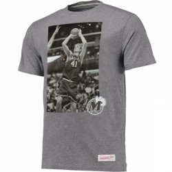 Mitchell& Ness Dallas Mavericks # 41 Dirk Nowitzki B w w Foto camiseta gris