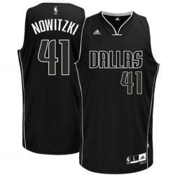 Dirk Nowitzki Dallas Mavericks Negro& Blanco Swingman Camiseta-Negro