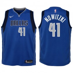 Juventud Dallas Mavericks # 41 Dirk Nowitzki Azul Swingman Camiseta-Icon Edición