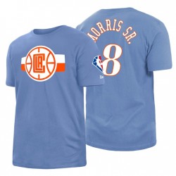 Los Angeles Clippers Marcus Morris Sr. # 8 75 aniversario Cepillado Azul Camiseta Ciudad
