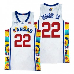 Kansas Jayhawks Kansas Jayhawks No. 22 Marcus Morris Sr. Blanco Sunflower Showdown Baloncesto Camiseta