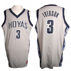 Allen Iverson NCAA Georgetown Hoyas # 3 Gris Auténtico Baloncesto Camiseta