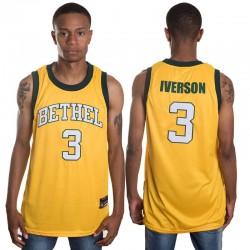 Allen Iverson Bethel High School # 3 Camiseta de baloncesto amarillo