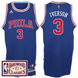 Filadelfia 76ers # 3 Allen Iverson 2016-17 Temporada Royal Hardwood Classics Throwback Swingman Camiseta