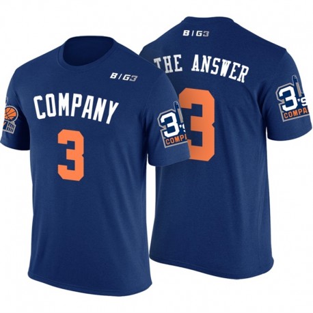 2017 Big3 Basketball League 3's Company # 3 Allen Iverson 'The Respuesta' Nombre de la Armada& Número Camiseta