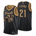 Toronto Raptors Thaddeus Young #21 75 aniversario Ciudad Negro Swingman Camiseta
