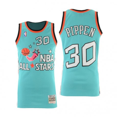 Mitchell & Ness Hombres # 30 Scottie Pippen Aqua 1996 NBA All-Star Swingman Camiseta