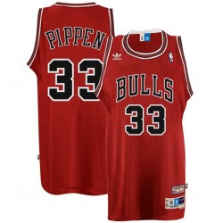 Chicago Bulls #33 Scottie Pippen ROJO ALGRABACIÓN SWINGMAN CAMISETA