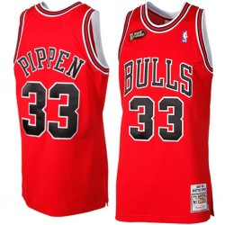 Mitchell & Ness Chicago Bulls #33 Scottie Pippen 1997-1998 Retro Rojo Auténtico Camiseta