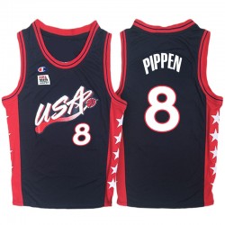 Atlanta 1996 Olimpiadas USA Dream Team #8 Scottie Pippen Navy Basketball Camiseta