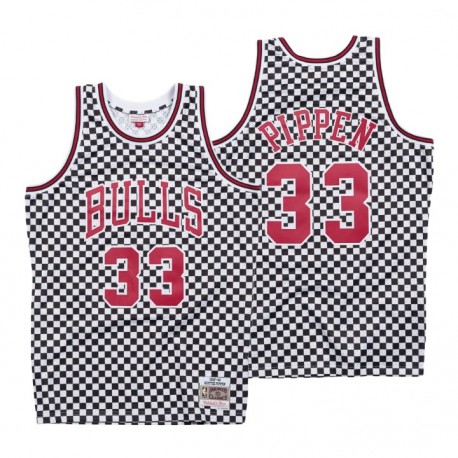 Mitchell & Ness Hombres Chicago Bulls #33 Scottie Pippen Negro Camplante Swingman Camiseta