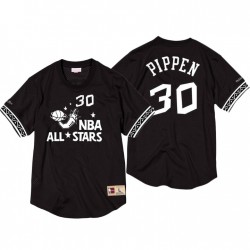 Mitchell & ness Hombres All Star #30 Scottie Pippen Negro Blanco Mesh Crew Nombre del cuello & Número Camiseta