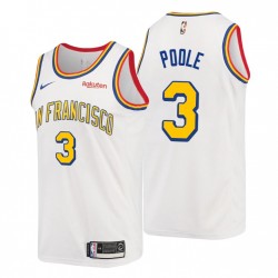 Golden State Warriors no.3 Jordan Poole Blanco Swingman Camiseta Classic Edición