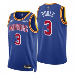 Golden State Warriors Jordan Poole #3 2021-22 75 aniversario Classic Edición Año Zero Royal Camiseta