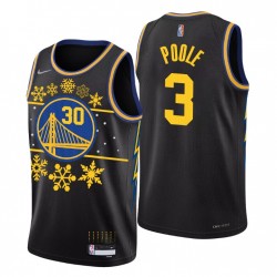 Golden State Warriors 2021 NBA 75th Christmas Jordan Poole #3 Negro Camiseta