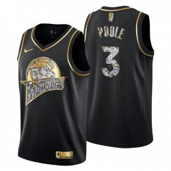 Golden State Warriors Jordan Poole #3 Retro logo 2022 Playoffs de la NBA Negro Camiseta Diamond Edicio