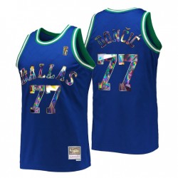 Dallas Mavericks Luka Doncic #77 Diamond Edición 75th Royal Camiseta Retro