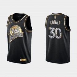 Golden State Warriors 2022 Playoffs de la NBA Stephen Curry #30 Diamond Edicio Retro Logo Negro Camiseta