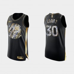 Golden State Warriors Stephen Curry #30 Diamond Edición auténticos negros Camiseta