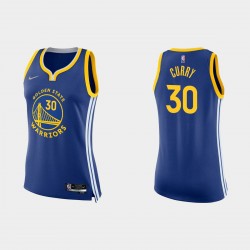 Golden State Warriors #30 Stephen Curry 75th Anniversary Icon Royal Camiseta Mujeres's