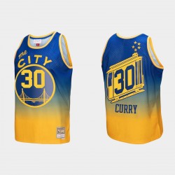 Golden State Warriors Mitchell & Ness Stephen Curry #30 Gold Royal Fadeaway HWC Limited Camiseta