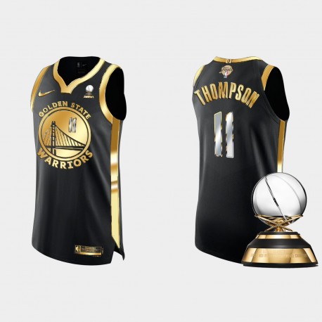 Golden State Warriors 2022 Campeones finales de la Conferencia Oeste Klay Thompson #11 Negro auténtico Golden Camiseta Negro