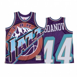 Boxan Bogdanovic Utah Jazz Hardwood Classics Purple Big Face Camisetas de hombre
