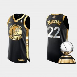Golden State Warriors 2022 Campeones finales de la Conferencia Oeste Andrew Wiggins #22 Negro auténtico Golden Camiseta Negro