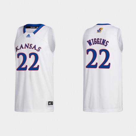 Baloncesto de la NCAA Kansas Jayhawks #22 Andrew Wiggins College Basketball Blanco Camiseta