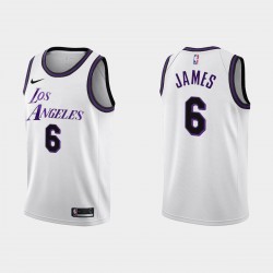 Los Ángeles Lakers #6 LeBron James 2022-23 Ciudad Edición Blanco Camiseta