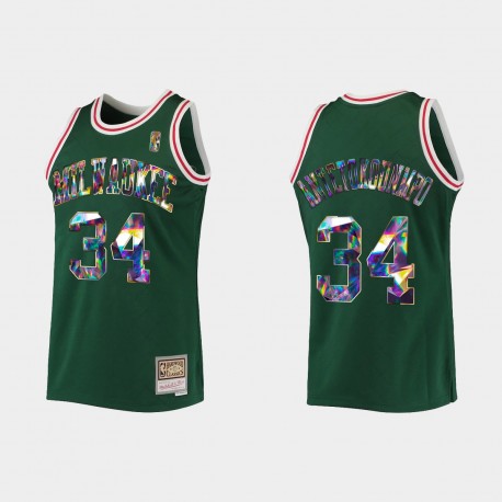 Milwaukee Bucks HWC Limited Giannis Antetokounmpo #34 Diamond Edición 75th Green Camiseta